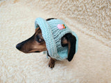 Panama dog an Easter bunny, summer hat for dachshund, sun protection with open ears