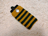 Cute Animal Companion Knit Phone Case | Striped Phone Sleeve-Handmade Knit Animal Phone Pouch | Cozy Stretchy Phone Sock