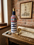 Ocean Lover Gift Knit Wine Bottle Cozy | Nautical Bar Decor