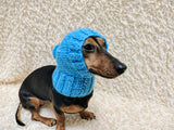 Angora Super Warm Dog Hat with Pom-Pom, Knitted Costume Pet Clothes Warm Cap Closed Ears for Dachshund beanie