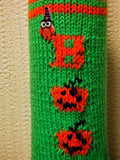 Knit Halloween Wine Bottle Cover | Pumpkin Kitchen Decor