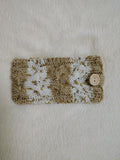 Handmade Knitted Phone Sleeve Case - Soft Wool Protective Sock Pouch for iPhone & Android - Colorful Cable Knit Phone Cover with Wooden Button
