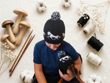 Mother and dog hat snood set, family hostess and dachshund hat snood set