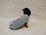 Knitted Dinosaur Costume for Dogs - Custom Dachshund Sweater ия)