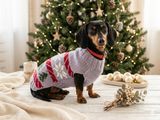 Christmas Pet Sweater with Snowflakes and Trees,Dachshund dog Christmas Outfit Clothes