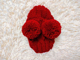 Christmas Clothes Pet Outfit Pom Pom Hat, Pet clothes winter warm wool snood hat for small dogs with pompom, pet gift, dog gift