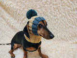 Winter Knitted Hat for Dachshund with Open Ears,Dog Hat for Photoshoot