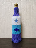 Knit Coastal Wine Bottle Sweaters | Starfish & Fish Sea Theme Decor