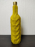 Handmade Knitted Wine Bottle Cover with Cable Stitch – Aesthetic Gift Decor