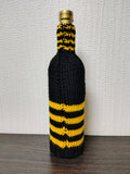 Handmade Bee Wine Bottle Cover | Knit Honeybee Bottle Cozy Gift