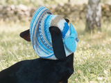 Panama hat summer for dog with bow, summer accessory for dog knitted panama