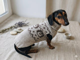 Alpaca wool clothes dog sweater with llama and sheep