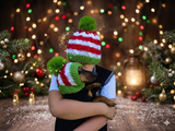 Matching Christmas Dog and Owner Beanie Set: Wool Blend Pom-Pom Hats