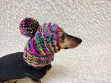 Cozy Hand-Knit Dog Winter Hat | Premium Dog Balaclava Snood