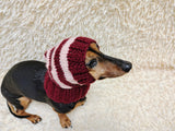 Mohair Wool Super Warm Dog Hat , Designer Pet Party Clothes outfit, Winter cloches knitted Dachshund Beanie