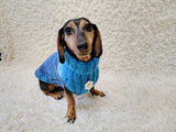 Dachshund Sweater with Flowers - Exclusive Warm Winter Clothes for Dogs