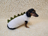 Knitted Dinosaur Costume for Dogs - Custom Dachshund Sweater