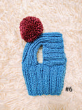 9 color Handmade Knit Dog Hat with Ear Holes – Warm Wool-Blend Winter Beanie & Snood for Dachshunds and Small to Medium Pets –Cute Puppy Pom Pom Cap