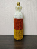 Candy Corn Wine Bottle Cover | Knit Autumn Fall Table Decor