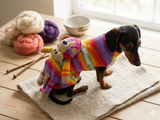 Pet clothes costume with toy monkey, dog sweater monkey, jumper for dachshund monkey