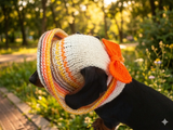 Panama hat summer for dog with bow, summer accessory for dog knitted panama