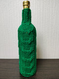 Handmade Knitted Wine Bottle Cover with Cable Stitch – Aesthetic Gift Decor
