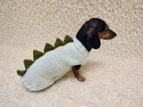 Knitted Dachshund Sweater with Dino Spikes, Wiener Dog Clothes, Custom Doxie Knitwear, Dinosaur Dog Costume, Small Dog Winter Sweater