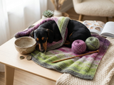Handmade knitted wool blanket for dog, cat, dachshund, cozy warm pet wool blanket, knitted blanket for dogs or cats