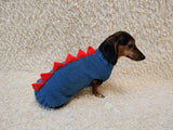 Dachshund Dinosaur Hoodie – Warm Knitted Sweater for Small Dogs