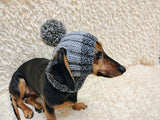 Dog hat pom-poms, warm winter clothes for pets, cap cloches ears dachshunds outfit apparel, pet lover gift