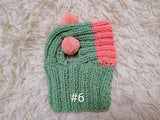 Double Pom Pom Dog Hat, Hand Knitted Winter Dog Beanie, Warm Wool Dog Snood for Small Dogs