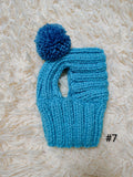 9 color Handmade Knit Dog Hat with Ear Holes – Warm Wool-Blend Winter Beanie & Snood for Dachshunds and Small to Medium Pets –Cute Puppy Pom Pom Cap