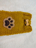 Dog Lover Knitted Phone Case with Paw Embroidery | Soft Wool Phone Sleeve | Wiener Dog Pouch with Bone Button | Cute Puppy Paw Gift for Her