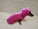 Dachshund hoodie dinosaur knitted animal clothes for pets, dog Halloween outfit Costume