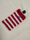 Nautical Striped Phone Sock | Handmade Knit Smartphone Sleeve -Handmade Marine Knit Phone Pouch - Mare Nostrum Collection