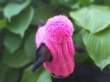 Handmade Knit Dachshund Snood with Pom-Pom - Winter Dog Hat for Doxies & Small Breeds - Ear Warmer & Neck Gaiter