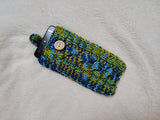 Knitted Wool Phone Sleeve, Universal Smartphone Pouch 6.7x3.5", Cozy Knit Cell Phone Case, Aesthetic Tech Accessory, Handmade Gift for Her