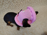 Panama dog an Easter bunny, summer hat for dachshund, sun protection with open ears