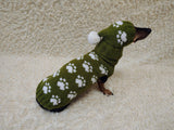 Knitted Dog Sweater & Snood – Cute Paw Print Design