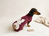 Sweater with rabbit with pompom for dog, Easter sweater with rabbit for dachshund