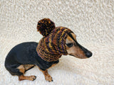 Soft Woolen Dog Winter Hat | Handcrafted Dog Balaclava Snood