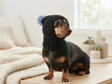 Angora Super Warm Dog Hat with Pom-Pom, Knitted Costume Pet Clothes Warm Cap Closed Ears for Dachshund beanie