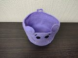 Crochet Hippo Basket, Purple Hippopotamus Nursery Storage Bin, Cute Makeup Brush Holder, Small Yarn Bowl, Kids Room Decor, Baby Shower Gift