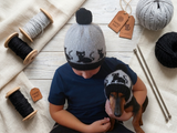 Angora Wool Mom and Dog Matching Hats, Mom and Pet Photo Shoot Hat Set, Dog Lover Gift