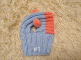 Double Pom Pom Dog Hat, Hand Knitted Winter Dog Beanie, Warm Wool Dog Snood for Small Dogs