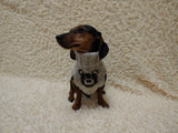 Bear print wool sweater with arans for dogs, dachshund warm clothes jumper with cable