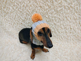 Dog hat pom-poms, warm winter clothes for pets, cap cloches ears dachshunds outfit apparel, pet lover gift