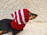 Mohair Wool Super Warm Dog Hat , Designer Pet Party Clothes outfit, Winter cloches knitted Dachshund Beanie
