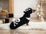 Knitted Pirate Dog Costume: Skull & Crossbones Sweater