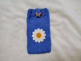 Crochet Daisy Phone Sock, Knitted Smartphone Sleeve with Flower Phone Pouch, Boho Cell Phone Case, Handmade Gift for Her